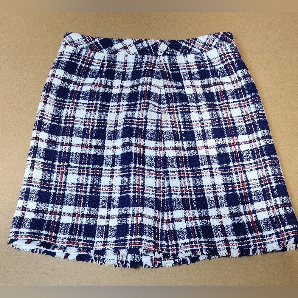 Brooks Brothers Womens Wool Red/Blue Plaid Mini Skirt Size 6 Preppy Classic
